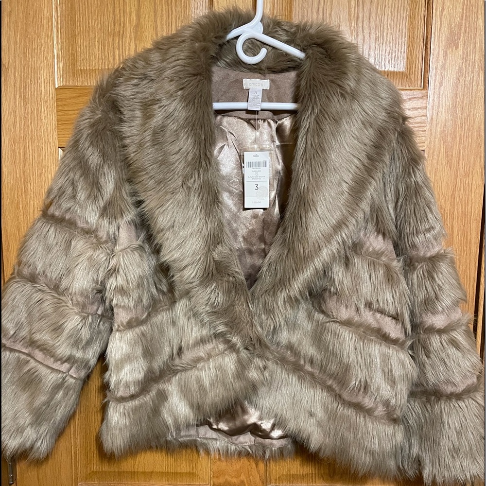 Beige faux fur from Chico’s.